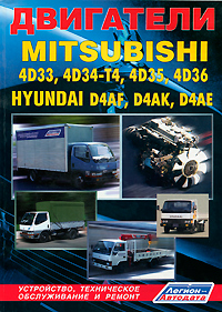 Двигатели Mitsubishi 4D33, 4D34-T4, 4D35, 4D36. Hyundai D4AF, D4AK, D4AE. Устройство, техническое обслуживание и ремонт