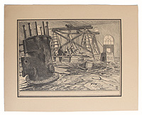 Ленинакан. Установка электромашин на текстильной фабрике. Литография. СССР, 1927 год306-14183/EifelTower Ленинакан. Установка электромашин на текстильной фабрике. Литография. СССР, 1927 год306-14183/EifelTowerЛитография, 1927 год. Литограф - Павел Александрович Шиллинговский (1881- 1942). Размер 32,6 х 25 см. Сохранность хорошая. В правом нижнем углу - авторская подпись - инициалы ПШ. Лист №1 из серии Армения. Павел Александрович Шиллинговский (1881- 1942) - человек, ставший известнейшим русским художником, одним из значительных мастеров станковой гравюры и рисунка. На одном из наиболее известных и воспроизводимых автопортретов Павла Александровича Шиллинговского (1925 г.) рукой мастера выгравирована подпись: Живописецъ и граверъ. В этой надписи - автохарактеристика себя как мастера и как личности. С именем Шиллинговского связан важный период истории русского и советского графического искусства. Литография Ленинакан. Установка электромашин на текстильной фабрике относится к графической серии Армения, выполненной художником в 1927-ом году.