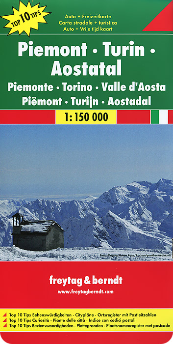 Piemont, Turin, Aosta Valley: Road and Leisure Map
