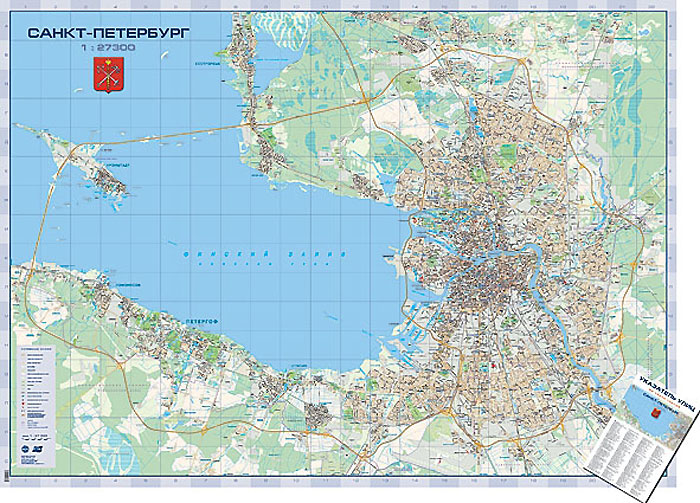 Санкт-Петербург. Настенная карта