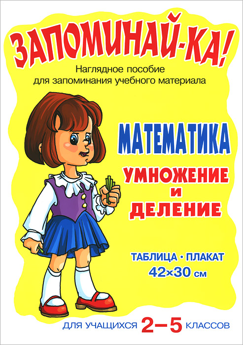 Математика. 2-5 класс. Умножение и деление. Плакат