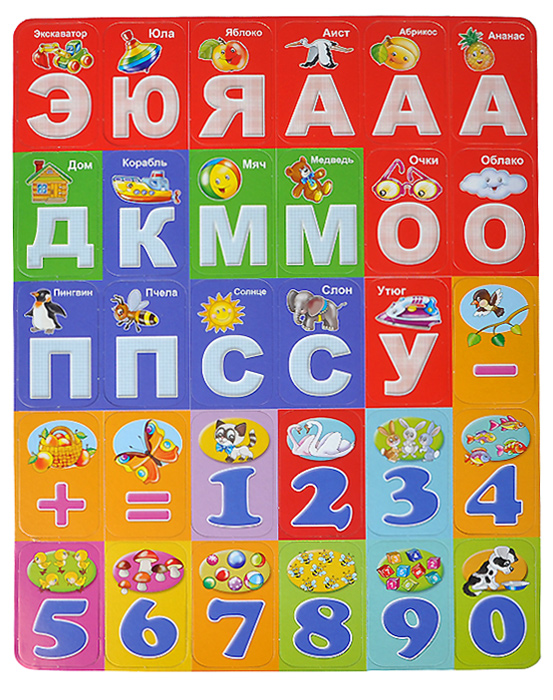 Касса букв и цифр. Азбука на магнитах (набор из 60