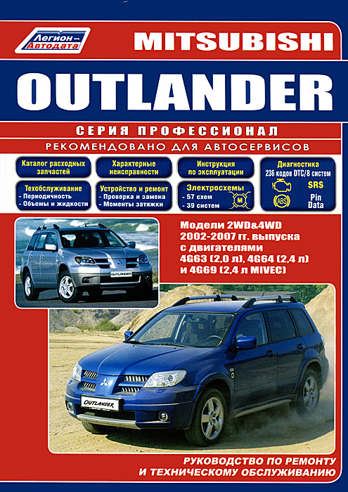 Mitsubishi Outlander. Модели 2002-2007 гг. выпуска с бензиновыми двигателями. Руководство по ремонту и техническому обслуживанию. Mitsubishi Outlander. Модели 2002-2007 гг. выпуска с бензиновыми двигателями. Руководство по ремонту и техническому обслуживанию.