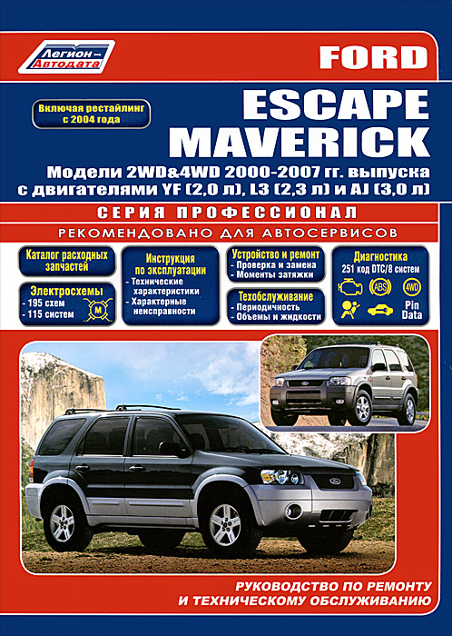 Ford Escape / Maverick. Модели 2000-2007 гг. выпуска. Руководство по эксплуатации ремонту и техническому обслуживанию