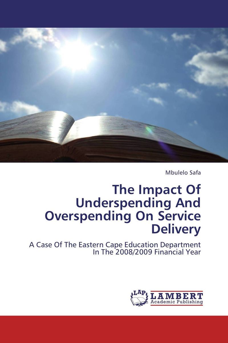 The Impact Of Underspending And Overspending On Service Delivery12296407 The Impact Of Underspending And Overspending On Service Delivery12296407The Eastern Cape Department of Basic Education consumes a huge chunk of the Eastern Cape Provincial Budget and consequently any misspending has an impact on the Provincial Budget. The Eastern Cape Province is one of the rural provinces and has huge service delivery backlogs. The Auditor-General has over the years given opinions, which indicated that there are no proper controls in the finance management of the Department of Education in the Eastern Cape. This study presents a case study of the Eastern Cape Department of Education in the financial year 2008/2009, to highlight the impact of both under- and over-expenditure in service delivery in the public sector. At the end of the study, scientific solutions are recommended, which the researcher believes can serve as a blue print to assist, not only the department under study, but also the public sector as a whole.