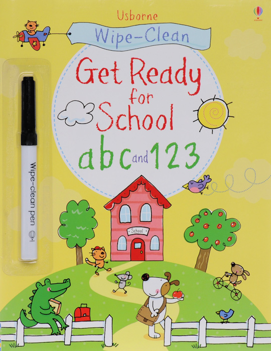 Usborn Wipe-Clean: Get Ready for School ABC and 123 (+фломастер)