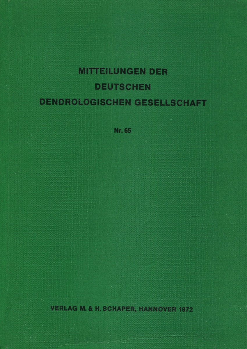 Mitteilungen Der Deutschen Dendrologischen Gesellschaft: Nr. 65