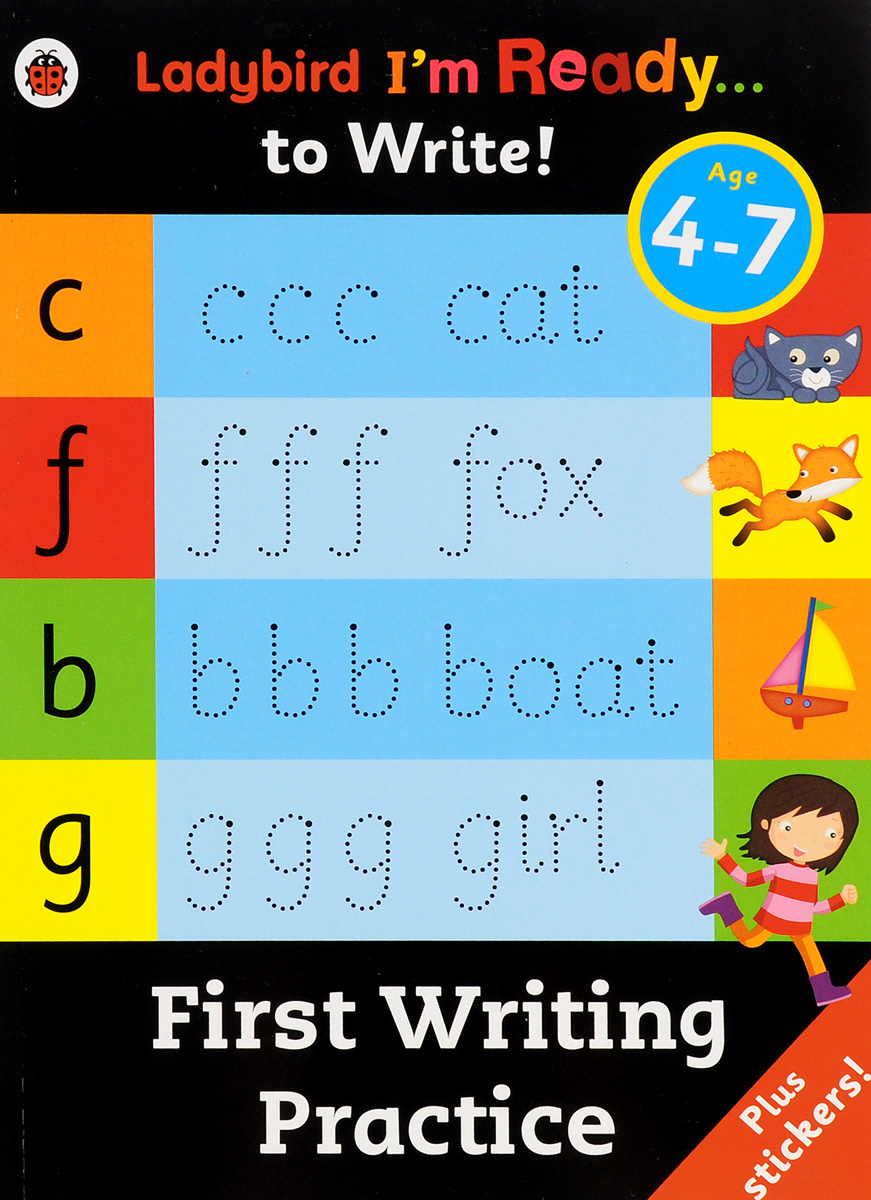 First Writing Practice: Age 4-7 (+ Stickers)