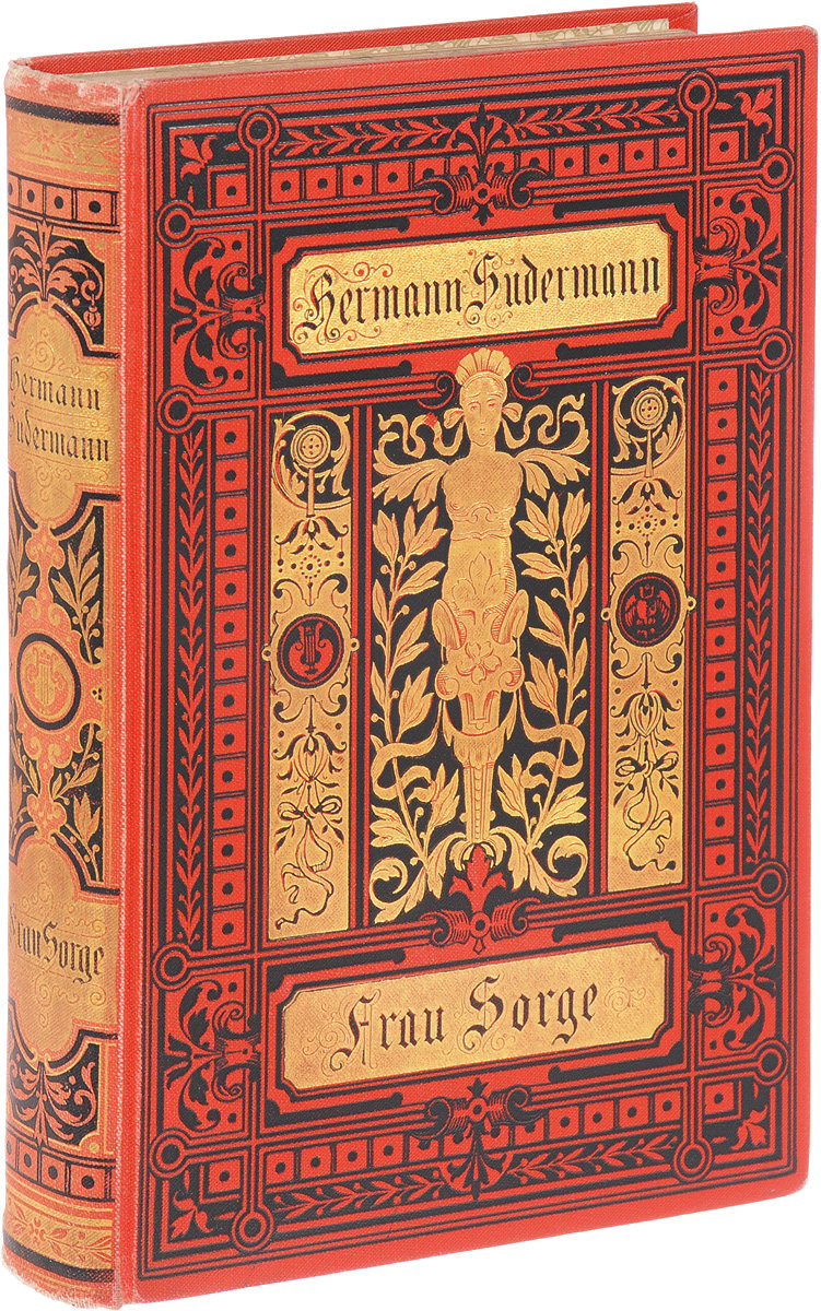 Frau Sorge1 Frau Sorge1Прижизненное издание. Штутгарт - Берлин, 1904 год. Издательство J. G. Gottaschen Buchhandlung. Издание с портретом автора. Типографский переплет с золотым тиснением. Сохранность хорошая. Герман Зудерман - один из наиболее ярких немецких беллетристов и драматургов своего времени, автор романов, рассказов, драм и комедий; учредитель Общества Гете и, к концу жизни, - председатель национального Союза драматургов и Союза новеллистов Германии. Из шести романов Зудермана наибольшей известностью до сих пор пользуется его первый роман Заклятие Фрау Зорге, написанный тридцатилетним автором о своеобразно сложившейся судьбе его героя. Помимо занимательности сюжета романтической истории присущ тонкий психологизм и живой язык, непринужденный, окрашенный легкой иронией стиль изложения, словно воспроизводящий голос рассказчика. Это дебютное произведение Г. Зудермана своей популярностью сразу принесло признание автору. Только за двадцать лет после...