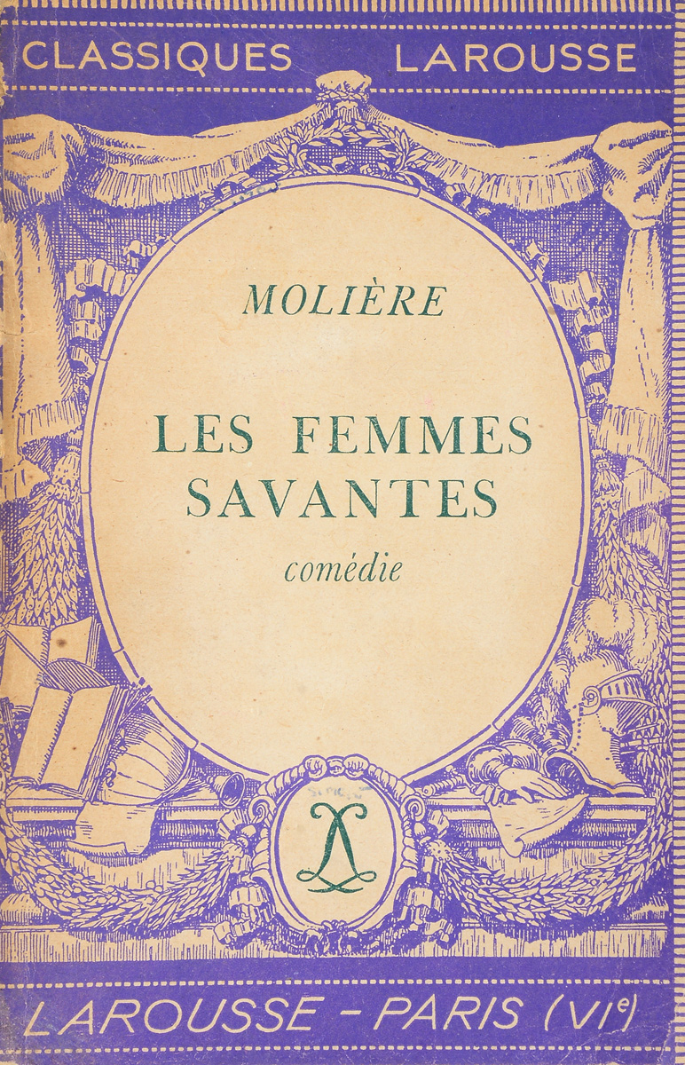 Les Femmes SavantesПК301004_лимонный, салатовый Les Femmes SavantesПК301004_лимонный, салатовыйПариж, 1920-е гг. Издательство Librairie Larousse. Издание с фронтисписом. Типографская обложка. Сохранность хорошая. Вниманию читателей предлагается комедия Мольера Ученые женщины на французском языке. По свидетельству современников автор трудился над пьесой четыре года. Даже если в этом утверждении есть некоторое преувеличение, несомненно все же, что над этой комедией он работал значительно больше, чем обычно над другими своими произведениями. Очевидно, что пьеса не из тех, которые писались на скорую руку. Мольер долго обдумывал характеры, чеканил стих. При этом Мольер остался верен самому себе, а также эстетике и правилам классицизма: ученые женщины, как и посещающие их остроумцы, и служанка Мартина, и мягкотелый Кризаль ничуть не меняются по ходу пьесы. В этом следует видеть не недостаток, а своеобразие Мольера, творца высокой комедии, и в данном случае - яркой комедии характеров.