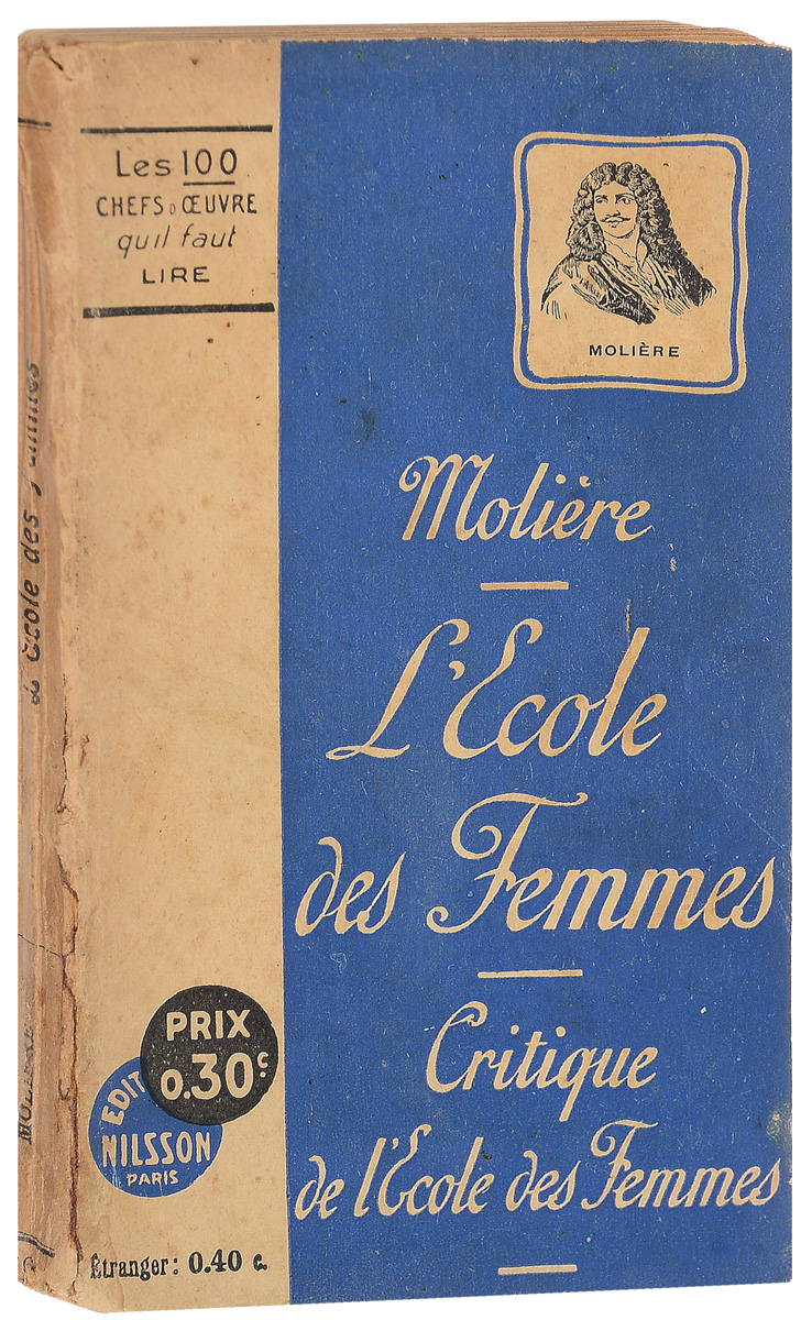 Lecole des FemmesПК301004_лимонный, салатовый Lecole des FemmesПК301004_лимонный, салатовыйПариж, начало XX века. Издательство Editions Nilsson. Типографская обложка. Сохранность хорошая. Вниманию читателей предлагается сборник пьес Мольера на французском языке, в который вошли пятиактная комедия Школа жен и одноактная комедия Критика школы жен. Арнольф, средних лет господин, для пущей аристократичности называющий себя де Ла Сушем, собирается жениться на своей воспитаннице Агнессе. Панически боящийся женских измен Арнольф много лет держит девушку взаперти и пытается вырастить из нее правильную жену. Не подлежит вывозу за пределы Российской Федерации.