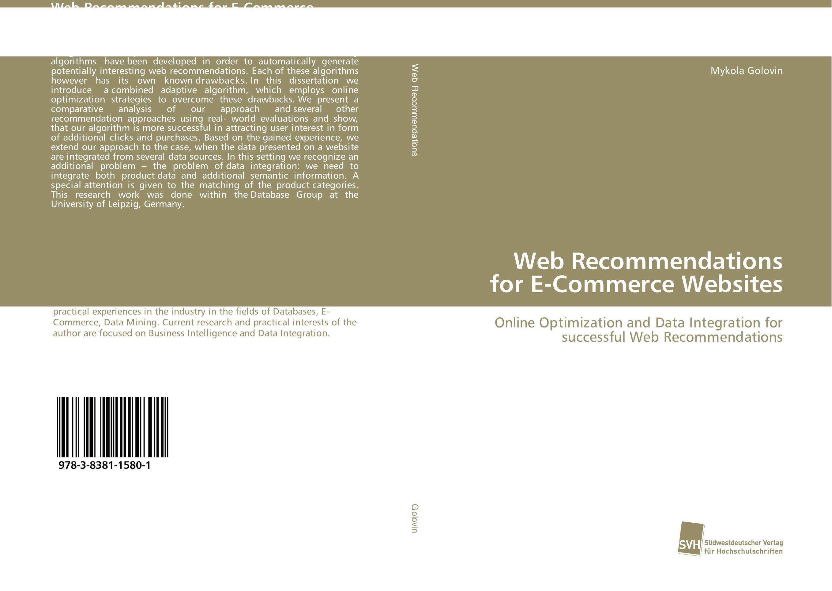 Web Recommendations for E-Commerce Websites