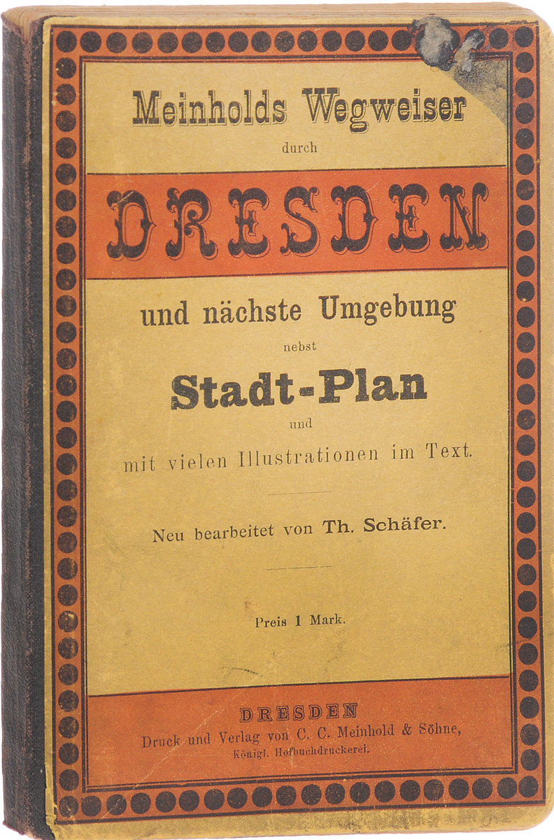 Meinholds Wegweiser durch Dresden und naechste UmgebungПК301004_лимонный, салатовый Meinholds Wegweiser durch Dresden und naechste UmgebungПК301004_лимонный, салатовыйДрезден, начало XX века. Издательство Druck und Verlag von C. C. Meinhold und Soehne. Иллюстрированное издание. Типографская обложка. Сохранность хорошая. Вниманию читателей предлагается иллюстрированный путеводитель по Дрездену и его окрестностям. Дрезден - столица федеральной земли Саксония. Благодаря характерной барочной архитектуре города и его живописному расположению в долине реки Эльба Дрезден прочно закрепил за собой звание немецкой Флоренции, впервые получив это сравнение в книге историка Иоганна Готфрида Гердера. Путеводитель содержит сведения о достопримечательностях региона и необходимую туристу практическую информацию. Не подлежит вывозу за пределы Российской Федерации.