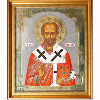 Святой Николай Чудотворец30x40 I0004-31211 Святой Николай Чудотворец30x40 I0004-31211Художественная репродукция иконы «Святой Николай Чудотворец». Размер постера: 30 см х 40 см. Артикул: 30x40 I0004-31211. Изображение нанесено на чрезвычайно плотную основу (это не бумага и не картон) и обрамлено в багет. Технология изготовления арт-постеров подразумевает обязательную художественную ламинацию каждого изображения, что придает картине дополнительную ценность, а также защищает поверхность от загрязнения, повреждений (в том числе попыток помять, исцарапать изображение), влаги и ультрафиолетовых лучей. Так, например, наши арт-постеры совершенно спокойно перенесут не одну зиму в дачном или загородном доме. Ламинирование может значительно улучшить качество изображения. Использование пленок дает различную фактуру лицевой поверхности изображения (глянцевую, матовую, холщевую, ситцевую, льняную и другие). Например, при использовании глянцевых пленок изображение проявляется - краски становятся более контрастными и сочными. Технология...