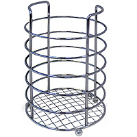 Подставка для столовых приборов Premier Housewares509085 Подставка для столовых приборов Premier Housewares509085Подставка для столовых приборов Premier Housewares поразит любого своей элегантностью и практичностью. Она выполнена из высококачественной нержавеющей стали. Подставка состоит из шести металлических горизонтальных колец, которые сединяются вертикальными дугами. Дно подставки выполнено в виде металлической сеточки. Для устойчивости на нижнюю часть прикреплены три маленьких металлических шарика. Изделие соответствует всем гигиеническим требованиям.