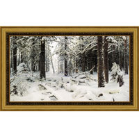 Арт-постер в багете Зима (И.И. Шишкин), 24 x 40 см24x40 OZ127-504011 Арт-постер в багете Зима (И.И. Шишкин), 24 x 40 см24x40 OZ127-504011Художественная репродукция картины И.И. Шишкина Зима. Изображение нанесено на чрезвычайно плотную основу (это не бумага и не картон) и обрамлено в багет. Технология изготовления арт-постеров подразумевает обязательную художественную ламинацию каждого изображения, что придает картине дополнительную ценность, а также защищает поверхность от загрязнения, повреждений (в том числе попыток помять, исцарапать изображение), влаги и ультрафиолетовых лучей. Такие арт-постеры совершенно спокойно перенесут не одну зиму в дачном или загородном доме. Ламинирование может значительно улучшить качество изображения. Использование пленок дает различную фактуру лицевой поверхности изображения (глянцевую, матовую, холщевую, ситцевую, льняную и другие). Например, при использовании глянцевых пленок изображение проявляется - краски становятся более контрастными и сочными. Технология художественного ламинирования максимально приближает изображение к натуральной картине (холст, масло),...
