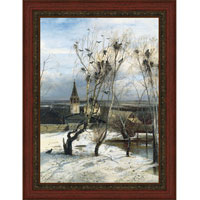 Арт-постер в багете Грачи прилетели (А.К. Саврасов), 30 x 40 см30x40 OZ219-50404 Арт-постер в багете Грачи прилетели (А.К. Саврасов), 30 x 40 см30x40 OZ219-50404Художественная репродукция картины А.К. Саврасова Грачи прилетели. Изображение нанесено на чрезвычайно плотную основу (это не бумага и не картон) и обрамлено в багет. Технология изготовления арт-постеров подразумевает обязательную художественную ламинацию каждого изображения, что придает картине дополнительную ценность, а также защищает поверхность от загрязнения, повреждений (в том числе попыток помять, исцарапать изображение), влаги и ультрафиолетовых лучей. Такие арт-постеры совершенно спокойно перенесут не одну зиму в дачном или загородном доме. Ламинирование может значительно улучшить качество изображения. Использование пленок дает различную фактуру лицевой поверхности изображения (глянцевую, матовую, холщевую, ситцевую, льняную и другие). Например, при использовании глянцевых пленок изображение проявляется - краски становятся более контрастными и сочными. Технология художественного ламинирования максимально приближает изображение к натуральной картине (холст,...