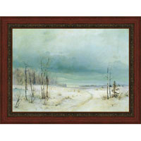 Арт-постер в багете Зима (А.К. Саврасов), 30 x 40 см30x40 OZ224-50404 Арт-постер в багете Зима (А.К. Саврасов), 30 x 40 см30x40 OZ224-50404Характеристики: Материал: бумага, пластик, ДВП. Размер в багете: 41 см х 51 см. Размер постера: 30 см х 40 см. Производитель: Россия. Артикул: OZ224-50404. Художественная репродукция картины А.К. Саврасова Зима. Изображение нанесено на чрезвычайно плотную основу (это не бумага и не картон) и обрамлено в багет. Технология изготовления арт-постеров подразумевает обязательную художественную ламинацию каждого изображения, что придает картине дополнительную ценность, а также защищает поверхность от загрязнения, повреждений (в том числе попыток помять, исцарапать изображение), влаги и ультрафиолетовых лучей. Такие арт-постеры совершенно спокойно перенесут не одну зиму в дачном или загородном доме. Ламинирование может значительно улучшить качество изображения. Использование пленок дает различную фактуру лицевой поверхности изображения (глянцевую, матовую, холщевую,...