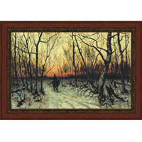 Арт-постер в багете Вечер (Ю. Ю. Клевер), 28 x 40 см28x40 OZ199-50404 Арт-постер в багете Вечер (Ю. Ю. Клевер), 28 x 40 см28x40 OZ199-50404Художественная репродукция картины Ю.Ю. Клевера Вечер. Изображение нанесено на чрезвычайно плотную основу (это не бумага и не картон) и обрамлено в багет. Технология изготовления арт-постеров подразумевает обязательную художественную ламинацию каждого изображения, что придает картине дополнительную ценность, а также защищает поверхность от загрязнения, повреждений (в том числе попыток помять, исцарапать изображение), влаги и ультрафиолетовых лучей. Так, например, наши арт-постеры совершенно спокойно перенесут не одну зиму в дачном или загородном доме. Ламинирование может значительно улучшить качество изображения. Использование пленок дает различную фактуру лицевой поверхности изображения (глянцевую, матовую, холщевую, ситцевую, льняную и другие). Например, при использовании глянцевых пленок изображение проявляется - краски становятся более контрастными и сочными. Технология художественного ламинирования максимально приближает изображение к натуральной картине...