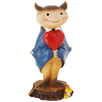 Декоративная фигурка Денди. 1713917139 Декоративная фигурка Денди. 1713917139Декоративная фигурка, выполненная в виде летучей мыши с сердцем в руках, отлично подойдет для декорации вашего дома, кроме того - это отличный вариант подарка для вашей второй половинки. Фигурка выполнена из пластика и, благодаря яркой расцветке, порадует каждого. Украшения всегда несут в себе волшебство и красоту праздника. Создайте в своем доме атмосферу тепла, веселья и радости, украшая его всей семьей. Характеристики: Материал: пластик. Размер: 14,5 см х 6 с х 4,5 см. Изготовитель: Китай. Артикул: 17139.