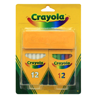 Набор школьных мелков Crayola98268 Набор школьных мелков Crayola98268Набор школьных мелков Crayola состоит из 12 белых мелков, 12 разноцветных мелков и губки для стирания. Мелки не рассыпаются, не образуют пыль и не создают аллергических реакций.