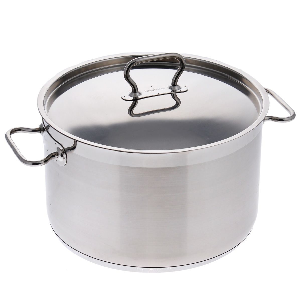 Кастрюля Tescoma Home Profi с крышкой, 10 л774028 Кастрюля Tescoma Home Profi с крышкой, 10 л774028Кастрюля Tescoma Home Profi изготовлена из первоклассной нержавеющей стали с матовой полировкой. Благодаря компактной цельнонержавеющей конструкции с массивными и широкими ручками она замечательно подходит для использования на домашних и профессиональных кухнях. Изделие снабжено экстра толстым многослойным дном. Тепло с плиты передается вовнутрь посуды постепенно, без скачков и равномерно по целой площади дна, что упрощает приготовление и препятствует пригоранию. Многослойное дно обладает замечательными термоаккумуляционными свойствами, которые помогают экономить энергию. Плиту можно выключить заранее перед окончанием приготовления, которое проходит и при низкой мощности плиты. Блюда, оставленные в посуде, дольше остаются горячими. Кастрюля снабжена удобными клепаными ручками, а также крышкой. Посуда серии Home Profi изготовлена таким образом, чтобы соответствовать требованиям к посуде для интенсивного и длительного использования. ...