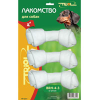 Лакомство для собак Triol Белая узловая кость, 3 шт. BRH-4-3Дл-52200 Лакомство для собак Triol Белая узловая кость, 3 шт. BRH-4-3Дл-52200Triol Белая узловая кость для собак из жил является не только лакомством. Она также прекрасно очищает зубы и межзубное пространство, освежает дыхание. При ежедневном применении предупреждает образование зубного налета. Такая косточка будет аппетитным лакомством и занимательной игрушкой для вашего любимца. В наборе три косточки размером: 10 см х 4 см х 2 см. Разработано совместно с ветеринарами. Товар сертифицирован.