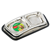 Миска для животных Triol, на резинке, двойнаяМ-013000 Миска для животных Triol, на резинке, двойнаяМ-013000Металлическая миска с прорезиненным дном удобна тем, что не скользит по поверхности и не переворачивается. Этому способствует специальная резиновая накладка. В миску можно положить два разных блюда - в каждое отделение. Миска легко моется. Размер миски: 27,5 см х 14,5 см х 2,5 см. Объемы отделений миски: 110 мл, 140 мл.
