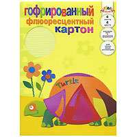 Набор цветного гофрированного картона Цветная фауна. Черепаха, 4 цветаС0297-01 Набор цветного гофрированного картона Цветная фауна. Черепаха, 4 цветаС0297-01Набор цветного гофрированного картона Цветная фауна. Черепаха 4 флюоресцентных цветов позволит вам создавать всевозможные аппликации и поделки. В набор вошли цвета: зеленый, оранжевый, розовый и желтый. Создание поделок из цветного картона позволяет ребенку развивать творческие способности, кроме того, это увлекательный досуг. Воплотите свои творческие фантазии в красочных аппликация с помощью этого набора!