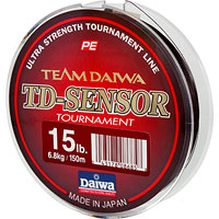 Леска плетеная Daiwa TD-Sensor Tournament, толщина: 15 Lb, длина: 150 м, цвет: черный5218 Леска плетеная Daiwa TD-Sensor Tournament, толщина: 15 Lb, длина: 150 м, цвет: черный5218Плетеная леска Daiwa TD-Sensor Tournament создана специально для заброса спиннинговыми и мультипликаторными катушками. Леска представляет собой 8 сплетенных полиэтиленовых нитей круглого сечения и обладает высокой износостойкостью. Леска способна выдерживать большие разрывные нагрузки, что позволяет выбирать более тонкий ее диаметр, что, в свою очередь, увеличивает чувствительность и дальность заброса.