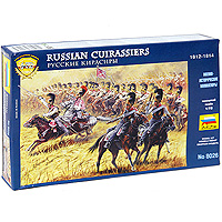 Набор миниатюр Русские кирасиры8026 Набор миниатюр Русские кирасиры8026Набор миниатюр Русские кирасиры включает в себя 16 неокрашенных фигурок русских армейских кирасир. С начала войны с Наполеоном до взятия Парижа эти тяжелые кавалеристы в касках и кирасах на мощных лошадях атаковали противника холодным оружием в сомкнутом строю.