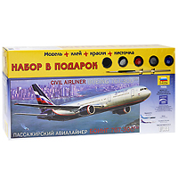 Набор для сборки и раскрашивания Пассажирский авиалайнер Боинг 767-3007005П Набор для сборки и раскрашивания Пассажирский авиалайнер Боинг 767-3007005ПВысокая экономичность и комфорт для пассажиров быстро сделали Боинг-767 одним из самых популярных лайнеров в мире. Уникальные летные качества самолета были наглядно продемонстрированы 23 июня 1983 года, когда лайнер авиакомпании Air Canada, оставшись без топлива при выполнении рейса из Оттавы в Эдминтон, планировал более 20 км и совершил успешную посадку. 30 января 1986 года состоялся первый полет самолета модели 767-300, который вмещает до 325 пассажиров - примерно на 40 человек больше, чем предыдущая модификация. С набором для сборки и раскрашивания Пассажирский авиалайнер Боинг 767-300 у вас появилась уникальная возможность своими руками создать уменьшенную копию известного самолета. Набор включает в себя элементы для сборки модели, клей, кисть и четыре акриловых краски. Краски обладают свойствами обычных нитрокрасок, разбавляются водой, не имеют запаха, а после высыхания не стираются и не смываются.