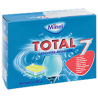 Чистящее средство для посудомоечной машины Minel Total, в таблетках, 800 г803773 Чистящее средство для посудомоечной машины Minel Total, в таблетках, 800 г803773Чистящее средство Minel Total предназначено для мытья посуды в посудомоечных машинах. Особенности Minel Total: Мгновенно расщепляет масло и жир. Защищает от известкового налета и образования накипи. Действует в холодной воде, дезинфицирует. Специальные вещества предотвращают образование разводов и подтеков. Полностью удаляет остатки моющих средств. Позволяет машине работать эффективно и экономично, продлевая срок ее службы. Характеристики: Вес: 800 г. Количество таблеток: 40 шт х 20 г. Производитель: Германия. Товар сертифицирован.