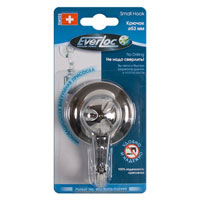 Крючок EverLoc. EL-1055310553 Крючок EverLoc. EL-1055310553Крючок, выполненный из хромированного пластика, крепится к стене при помощи уникальной вакуумной присоски EverLoc. На крючок можно вешать полотенца или любые другие вещи. Он будет отлично смотреться в вашей ванной комнате, а также в любом другом помещении, включая улицу. Присоски EverLoc держатся на всех гладких и неровных поверхностях, могут служить годами, не требуя перевешивания, а при необходимости без усилий снимаются и перевешиваются на новое место. Составные элементы присосок EverLoc: Хромированный корпус. ABC пластик - высококачественный пластик с прекрасно сбалансированными свойствами: высокая жесткость и стойкость к ударным нагрузкам, в том числе при низких температурах. Температура эксплуатации в интервале от -40°С до +80°С. Вакуумная система (черный диск). Синтетический каучук - высокополимерный материал: эластичный, износостойкий, устойчив к действию влаги, кислот и щелочей. Температура эксплуатации в интервале от -20°С до +60°С....