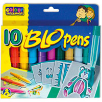 Набор для рисования Blopens Cool Colours0691539009123 Набор для рисования Blopens Cool Colours0691539009123Набор для рисования Blopens привлечет внимание Вашего малыша и не позволит ему скучать! С этим набором малыш сможет создавать разнообразные рисунки и узоры так, как ему подскажет фантазия. Набор состоит из десяти цветных фломастеров и четырех трафаретов. Фломастеры типа блопен рисуют с помощью воздуха. Ребенок дует в трубочку, заполненную краской, - и лист бумаги или кусок ткани покрывается мелкими точечками. Поменял блопен - и к точкам одного цвета прибавляются другие! Необычный эффект получается, если распылять друг на друга различные цвета, или провести по рисунку влажной кисточкой. Если снять оба колпачка, получается обычный фломастер для рисунка тонкими линиями. Работа с воздушными фломастерами не только разовьет художественный вкус ребенка, но и укрепит дыхательную систему. Порадуйте своего малыша этим замечательным набором!
