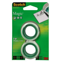 Лента клейкая Scotch Magic, 2 штFT510049206 Лента клейкая Scotch Magic, 2 штFT510049206Клейкая лента Scotch идеально подходит для работы с документами, склеивания порванных страниц или денежных купюр. Совершенно незаметна на бумаге даже при копировании склеенных документов. Легко разматывается и отрывается руками. Кроме того на ленте можно писать. Характеристики: Размер ленты: 1,9 см х 7,5 м. Количество: 2 шт. Производитель: Франция.
