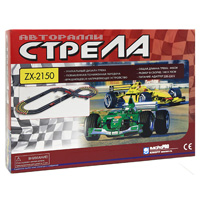 Racing Pro Игрушечный трек Авторалли Стрела ZX-2150ZX-2150 Racing Pro Игрушечный трек Авторалли Стрела ZX-2150ZX-2150Яркий игровой набор Авторалли Стрела привлечет внимание каждого любителя гоночных соревнований и азартных развлечений. Набор состоит из двух гоночных автомобилей и элементов для сборки уникального гоночного трека с петлей. При помощи двух пультов управления, подключающихся проводами к специальному отсеку на треке, можно управлять автомобилями и их скоростями. Устройте свое соревнование и узнайте, кто станет чемпионом! Набор позволит ребенку не только получать удовольствие от игры и соревнований, но и развивать пространственное воображение, мелкую моторику рук и координацию движений. Порадуйте его таким замечательным подарком! Отсек со входами для пультов управления может работать как от батарей, так и от сетевого адаптера.