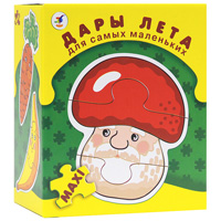 Дары лета. Пазл, 21 элемент1091 Дары лета. Пазл, 21 элемент1091Игра-пазл Дары лета прекрасно подходит для первого знакомства ребенка с мозаикой. Малышу предлагается собрать фигурки животных. Крупные и яркие детали пазла привлекут внимание даже самых маленьких детей. Фигурные картинки удобно собирать сидя на полу: большие фрагменты рассчитаны на малышей и не потеряются. Интересный и полезный пазл формирует навык соединения деталей, тренирует наблюдательность, развивает мелкую моторику рук и наглядно-образное мышление. Характеристики: Размер картинки в собранном виде: 12 см х 15 см. Размер упаковки: 15,5 см х 18 см x 8,5 см.
