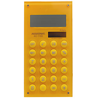 Калькулятор Assistant AC-1193, 8-разрядный, цвет: желтыйAC-1193Yellow Калькулятор Assistant AC-1193, 8-разрядный, цвет: желтыйAC-1193YellowСтильный карманный калькулятор в ярком цветном корпусе с круглыми резиновыми кнопками, окрашенными в цвет корпуса - это не только помощник в вычислениях, но и стильный деловой аксессуар. Калькулятор оснащен 8-разрядным дисплеем-линзой, увеличивающим цифры. Позволяет вычислять проценты и запоминать промежуточные результаты вычислений. Калькулятор имеет двойную систему питания: от солнечного элемента и от батареи. 8-разрядный дисплей Вычисление процентов Цветной пластиковый корпус Двойное питание Резиновые кнопки Дисплей с выпуклой линзой Характеристики: Размер калькулятора: 12,1 x 6,1 x 0,9 см. Размер дисплея: 4,5 см х 1,6 см. Цвет: желтый.