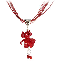 Кулон Ангельские цветы - рубин (Lampwork) Ручная авторская работаБукина, накладная 11 от 11.07.2011-4 Кулон Ангельские цветы - рубин (Lampwork) Ручная авторская работаБукина, накладная 11 от 11.07.2011-4Общая высота кулона 6 см, диаметр 2 см. Длина жгута 43-47 см. Авторская работа. Автор Ольга Букина. Оригинальный кулон, изготовленный из цветного стекла рубинового цвета, выполнен в виде необычного цветка и украшен подвеской с бусинами. Такой кулон позволит вам с легкостью воплотить самую смелую фантазию и создать собственный, неповторимый образ. Красивое и необычное украшение блестяще подчеркнет изящество, женственность и красоту своей обладательницы и поможет внести разнообразие в привычный образ.