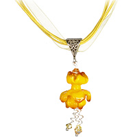 Кулон Ангельские цветы - огненный агат (Lampwork) Ручная авторская работаБукина, накладная 11 от 11.07.2011-16 Кулон Ангельские цветы - огненный агат (Lampwork) Ручная авторская работаБукина, накладная 11 от 11.07.2011-16Общая высота кулона 6 см, диаметр 2 см. Длина жгута 45-50 см. Авторская работа. Автор Ольга Букина. Оригинальный кулон, изготовленный из цветного стекла, выполнен в виде необычного цветка и украшен подвеской с бусинами. Такой кулон позволит вам с легкостью воплотить самую смелую фантазию и создать собственный, неповторимый образ. Красивое и необычное украшение блестяще подчеркнет изящество, женственность и красоту своей обладательницы и поможет внести разнообразие в привычный образ.