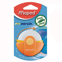 Ластик Maped Zenoa, цвет: оранжевый011320 Ластик Maped Zenoa, цвет: оранжевый011320Оригинальный ластик Zenoa в поворотном защитном футляре из пластика. Легко удаляет следы чернографитных карандашей, а футляр защищает ластик от загрязнений и увеличивает его срок службы. Не содержит ПВХ. Характеристики: Размер ластика: 4,5 см x 4,5 см x 1 см. Изготовитель: Китай.
