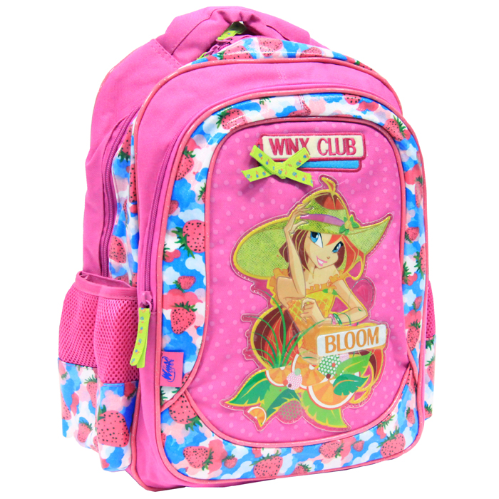 Рюкзак школьный Winx Club, цвет: розовый. 6332063320 Рюкзак школьный Winx Club, цвет: розовый. 6332063320Детский рюкзак Winx Club розового цвета выполнен из плотной ткани и оформлен красочной аппликацией героини известного мультсериала Winx Club. Рюкзак имеет одно вместительное отделение, закрывающееся на застежку-молнию и карман на застежке-молнии, расположенный на внешней стороне рюкзака. По бокам рюкзак снабжен двумя сетчатыми карманами на резинке для воды, телефона и других школьных принадлежностей. Бегунок оформлен удобным держателем. Рюкзак оснащен уплотненной спинкой, двумя мягкими плечевыми ремнями и удобной текстильной ручкой. Порадуйте свою малышку таким замечательным подарком. Школа волшебниц (Winx Club) повествует о приключениях девочек-фей подросткового возраста, обучающихся магии для поддержания мира в измерении Магикс. Но, кроме того, как и у всех обычных девушек, у фей есть проблемы с личной жизнью, с дружбой и осознанием своего места в этом мире.