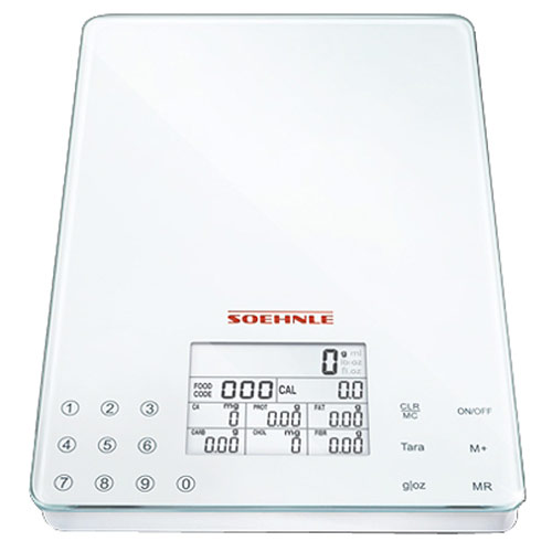 Весы кухонные электронные Food Control Easy66130 Весы кухонные электронные Food Control Easy66130Хорошо знать, что мы едим! Цифровые диетические и кухонные весы со встроенным банком данных о 950 употребительных пищевых продуктах. Особенности: Простота управления при помощи цифровых кодов. Определение всех важных энергетических и пищевых показателей: килокалорий, углеводов, белков, жиров, холестерина, балластных веществ и кальция. Суммирующая память определяет сумму всех величин пищевой ценности - идеально для диабетиков и для оптимального контроля при любой диете. Предел взвешивания 5 кг с точным делением в 1 г. Практичная функция довешивания. Переключение между граммами, миллилитрами, фунтом / унцией и жидкой унцией. Характеристики: Материал: стекло. Максимальный вес: 5кг. Размер шага: 1 г. Размер весов: 15,8 см х 22,5 см х 2 см. Размер упаковки: 22 см х 26,5 см х 5 см. Производитель: Германия. Изготовитель: Китай. Артикул: 66130....