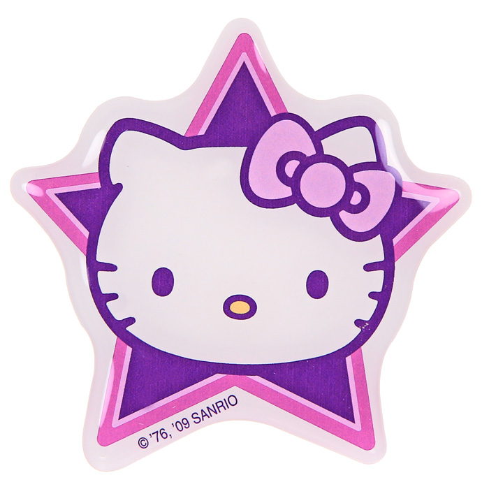 Наклейка Hello Kitty3491 Наклейка Hello Kitty3491Наклейка Hello Kitty на фоне симпатичной сиреневой звезды привлечет внимание Вашей малышки и не позволит ей скучать! Hello Kitty (Хелло Китти) - персонаж японской поп-культуры - маленькая белая кошечка в упрощенной рисовке. Торговая марка Hello Kitty, зарегистрированная в 1976 году, используется в качестве бренда для многих продуктов и стала главным героем одноименного мультсериала. Игрушки Hello Kitty - популярные в Японии и во всем мире сувениры. Характеристики: Размер наклейки: 9 см х 9 см.