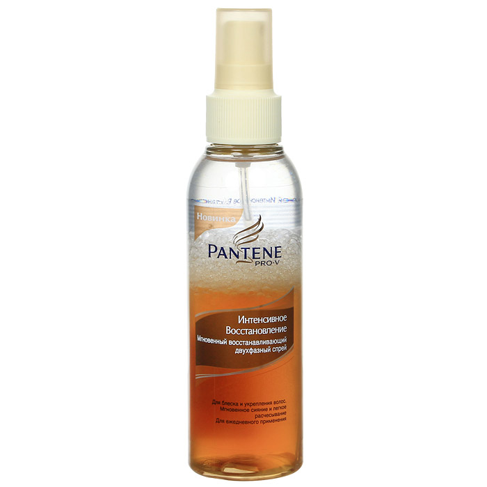 Двухфазный спрей Pantene Pro-V Интенсивное восстановление, 150 млPT-81228025 Двухфазный спрей Pantene Pro-V Интенсивное восстановление, 150 млPT-81228025Двухфазный спрей Pantene Pro-V Интенсивное восстановление предназначен для блеска и укрепления волос. Спрей помогает защитить ваши волосы от повреждений при расчесывании и укладке, делая их гладкими и блестящими. Первая фаза - восстанавливающий уход с технологией защиты волос. Вторая фаза - легкий питающий уход, предотвращающий спутывание волос. Сила против повреждений при расчесывании и укладке. Применение: хорошо встряхните и нанесите на влажные или сухие волосы. Подходит для ежедневного применения.