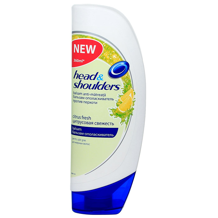 Бальзам-ополаскиватель для ухода за кожей головы Head & Shoulders Цитрусовая свежесть, 360 млHS-81292240 Бальзам-ополаскиватель для ухода за кожей головы Head & Shoulders Цитрусовая свежесть, 360 млHS-81292240Бальзам-ополаскиватель Head&Shoulders Цитрусовая свежесть предназначена для жирных волос. Бальзам-ополаскиватель с экстрактом цитрусовых на основе легкой, глубоко очищающей формулы ActiZinc, удаляет жирность, помогает восстановить естественный баланс кожи головы и эффективно устраняет перхоть, делая ваши волосы красивыми. Характеристики: Объем: 360 мл. Производитель: Франция. Товар сертифицирован.