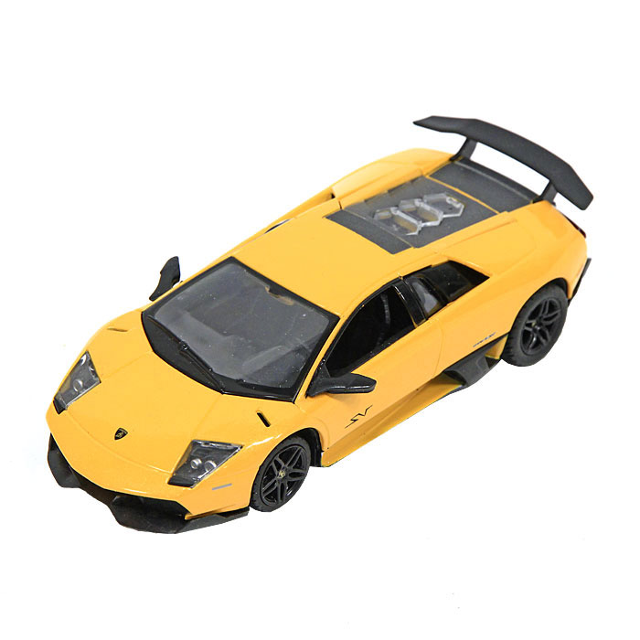 Модель автомобиля Lamborghini Murcielago LP670-4. Масштаб 1/43. 3950039500_желтый Модель автомобиля Lamborghini Murcielago LP670-4. Масштаб 1/43. 3950039500_желтыйЗамечательная яркая машинка Lamborghini Murcielago LP670-4 привлечет внимание вашего ребенка и не позволит ему скучать, ведь так интересно и захватывающе покатать свою машину или устроить гонку с другом. Машинка является точной уменьшенной копией настоящего автомобиля. Модель выполнена из металла с использованием пластика и поставляется в фирменной картонной коробке с прозрачным пластиковым окошком. Ваш ребенок часами будет играть с машинкой, придумывая различные истории и устраивая соревнования. Порадуйте его таким замечательным подарком!