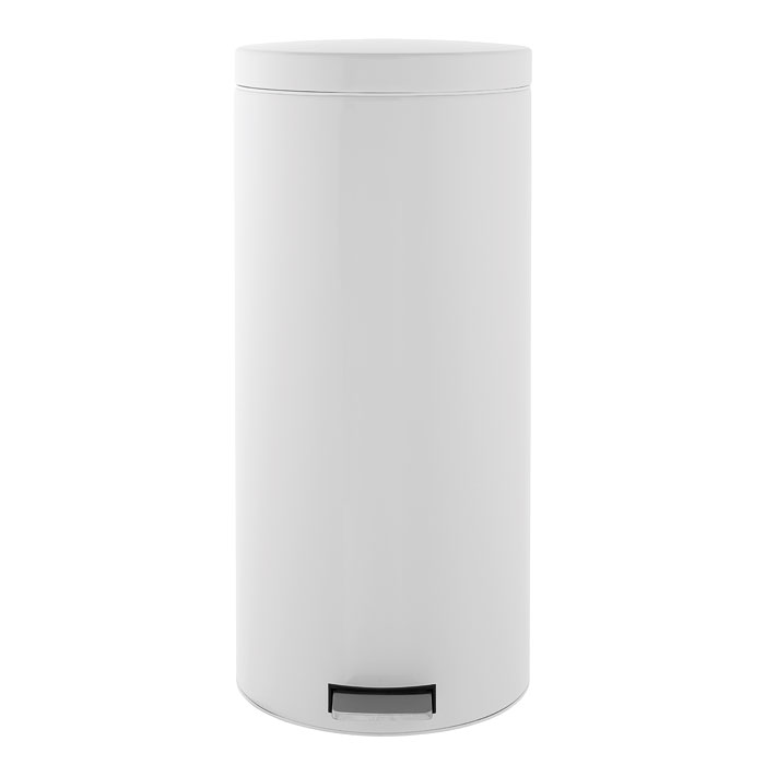 Бак мусорный Brabantia Классический, с педалью, цвет: белый, 30 л287640 Бак мусорный Brabantia Классический, с педалью, цвет: белый, 30 л287640Педальный бак на 30 литров поистине универсален и идеально подходит для использования на кухне или в гостиной. Предотвращает распространение запахов - прочная не пропускающая запахи металлическая крышка; Плавное и бесшумное открывание/закрывание крышки; Надежный педальный механизм, высококачественные коррозионно-стойкие материалы; Удобный в использовании - при открывании вручную крышка фиксируется в открытом положении, закрывается нажатием педали; Удобная очистка – съемное внутреннее ведро из пластика; Бак удобно перемещать - прочная ручка для переноски; Предохранение пола от повреждений - пластиковый защитный обод; Всегда опрятный вид - идеально подходящие по размеру мешки для мусора с завязками (размер G); 10-летняя гарантия Brabantia.