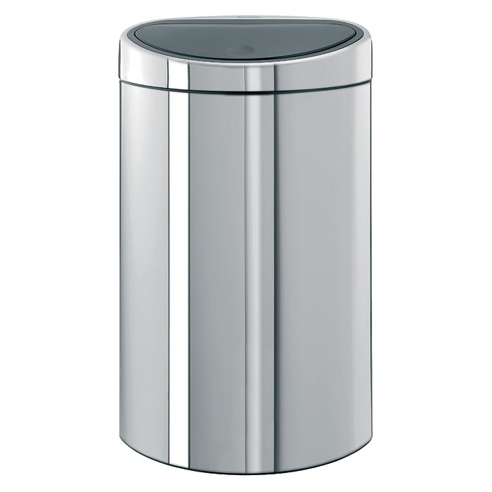 Мусорный бак Brabantia Touch Bin, цвет: стальной полированный, 40 л348587 Мусорный бак Brabantia Touch Bin, цвет: стальной полированный, 40 л348587Мусорный бак Brabantia Touch Bin выполнен из антикоррозийной полированной стали с защитой от отпечатков пальцев. Особенности мусорного бака Brabantia: механизм двойной петли из стали (при открывании вручную крышка фиксируется в открытом положении); пластиковый защитный ободок (не царапает пол); нескользящая основа; внутренняя корзина из пластика со специальными вентиляционными отверстиями для предотвращения образования вакуума при извлечении полного пакета; прочная ручка на пластиковой корзине; крышка закрывается бесшумно, плотно прилегает, предотвращая распространение запаха; лифтовый механизм плавного закрытия крышки; фирменные мусорные мешки в комплекте; гарантия от производителя 10 лет. Характеристики: Материал: сталь, пластик. Цвет: стальной полированный. Объем: 40 л. Размер бака с учетом крышки (Д х Ш х В): 44 см х 30 см х 72 см. Размер пластиковой корзины (Д х Ш х В): 42 см...